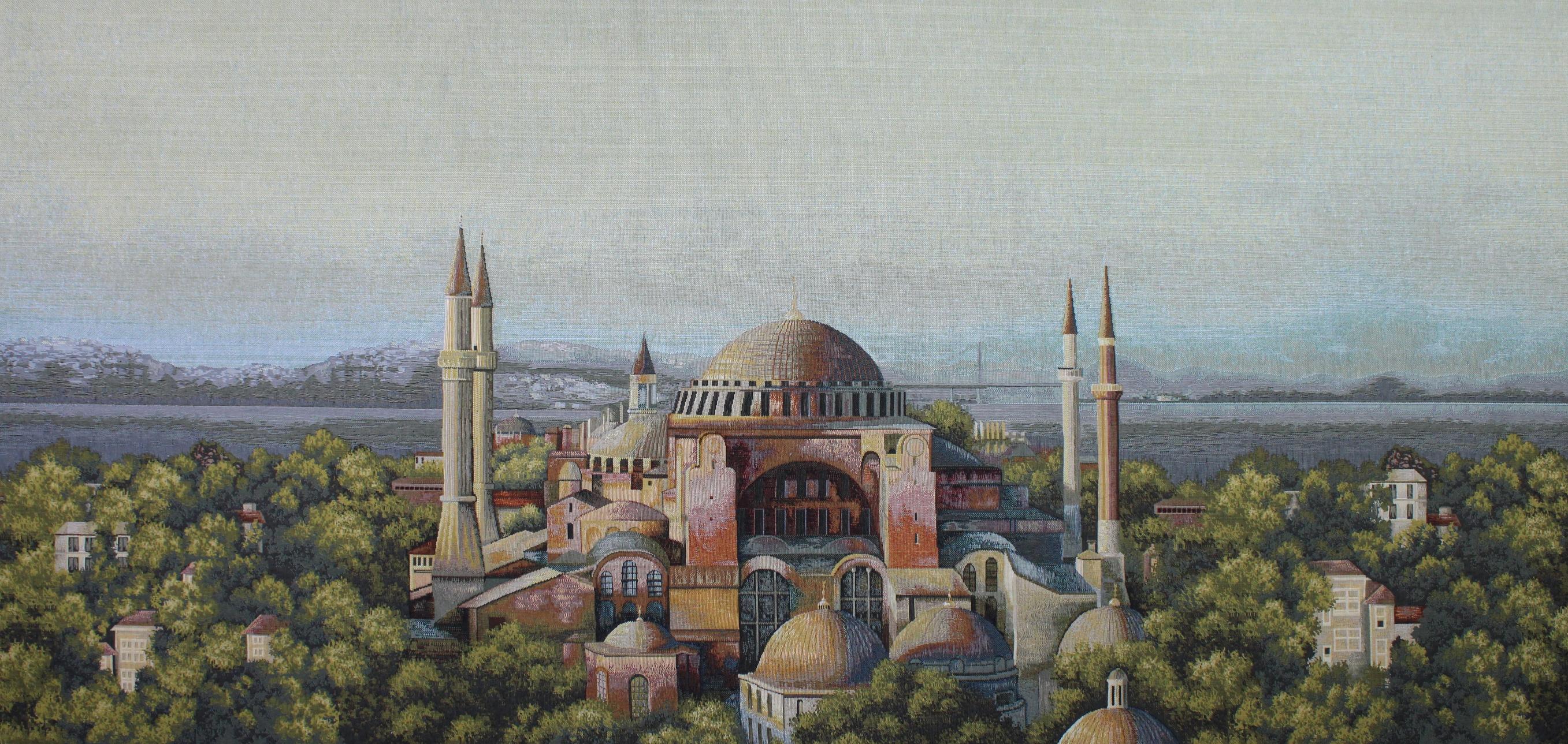 BELIEVE AYASOFYA JAKARLI DOKUMA GOBLEN DEKORATİF ÇERÇEVESİZ PANO TABLO 70*140