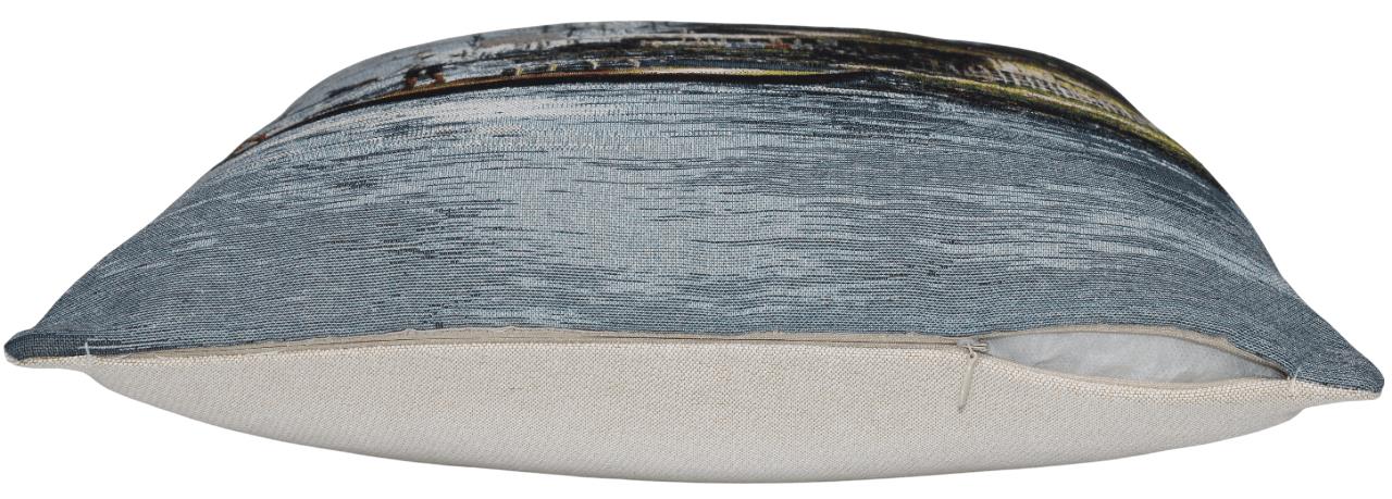 BELIEVE BALIKÇI JAKARLI DOKUMA GOBLEN DEKORATİF MANZARALI KIRLENT KILIFI 45*45