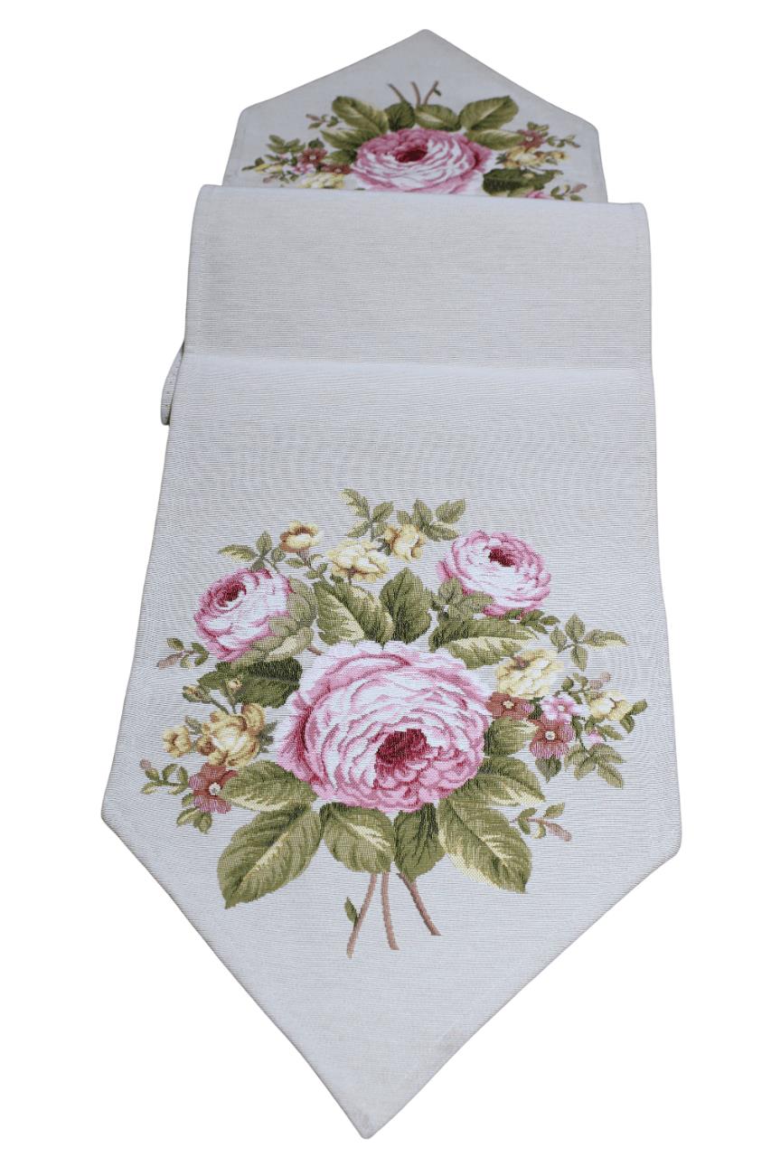 BELIEVE BIG ROSES JAKARLI DOKUMA GOBLEN DEKORATİF RUNNER 30*150 KEMIK