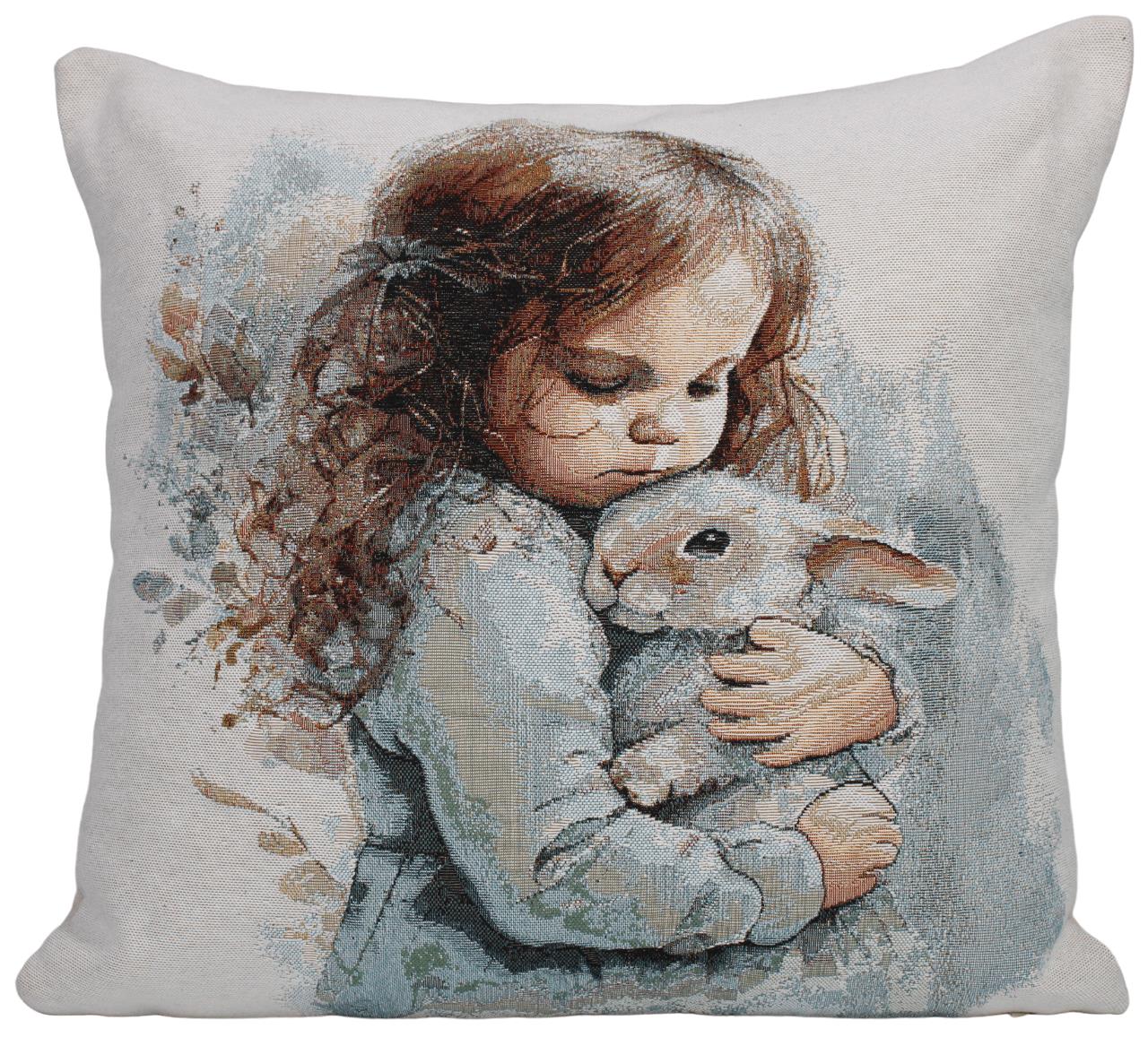 BELIEVE BUNNY GIRL JAKARLI DOKUMA GOBLEN DEKORATİF KIRLENT KILIFI 45*45