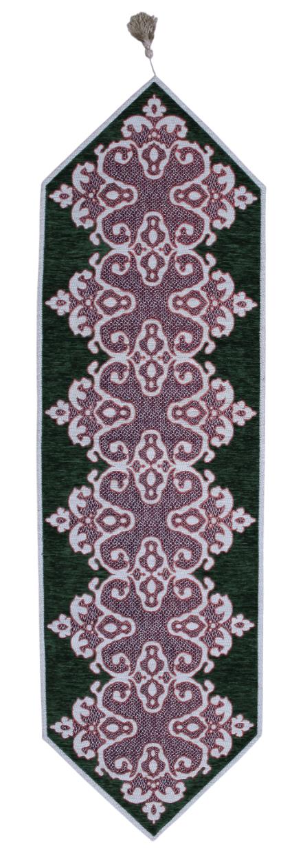 BELIEVE BUTİK DANTEL JAKARLI DOKUMA GOBLEN ŞÖNİLLİ DEKORATİF YILBAŞI RUNNER 40*135