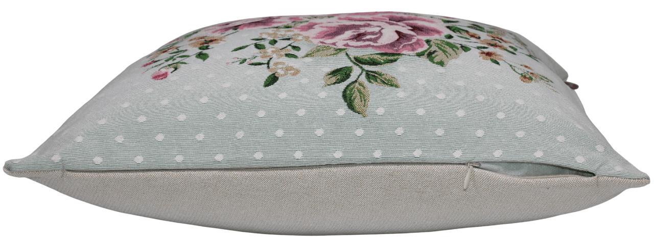 BELIEVE CARMEN JAKARLI DOKUMA GOBLEN DEKORATİF ÇİÇEKLİ MAVİ KIRLENT KILIFI 45*45