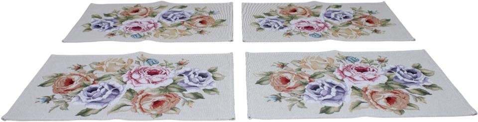 BELIEVE CAROLİNE JAKARLI DOKUMA GOBLEN DEKORATİF AMERİKAN SERVİSİ 4LÜ 35*50