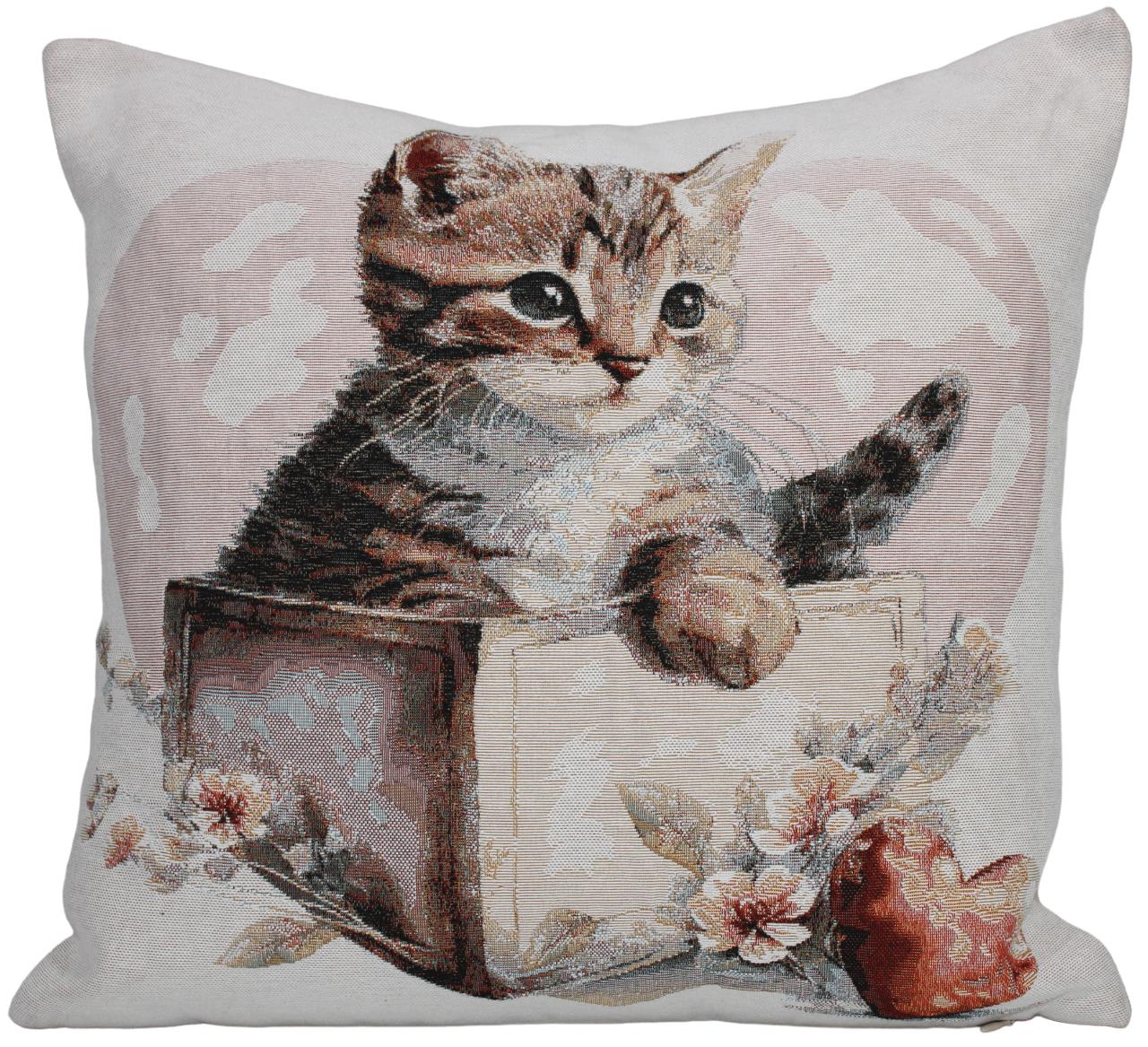 BELIEVE CAT BOX JAKARLI DOKUMA GOBLEN SEVİMLİ KEDİ KIRLENT KILIFI 45*45