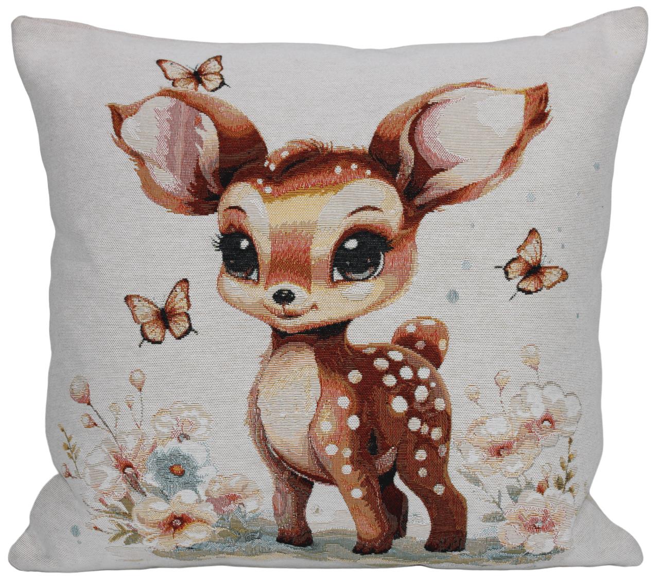 BELIEVE CEYLAN JAKARLI DOKUMA GOBLEN DEKORATİF SEVİMLİ HAYVAN KIRLENT KILIFI 45*4