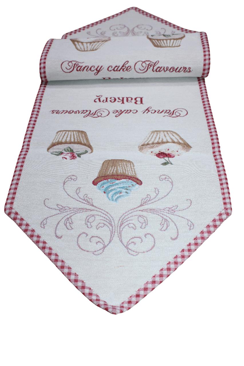 BELIEVE CUPCAKE JAKARLI DOKUMA GOBLEN DEKORATİF RUNNER 30*110 KEMİK