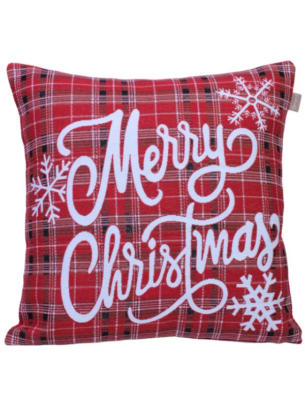 BELIEVE EKOSELİ MERRY CHRISTMAS JAKARLI DOKUMA GOBLEN DEKORATİF YILBAŞI KIRLENT 45*45