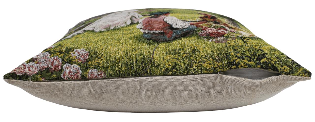 BELIEVE FAYE C JAKARLI DOKUMA GOBLEN DEKORATİF İNSANLI RÖNESANS KIRLENT KILIFI 45*45