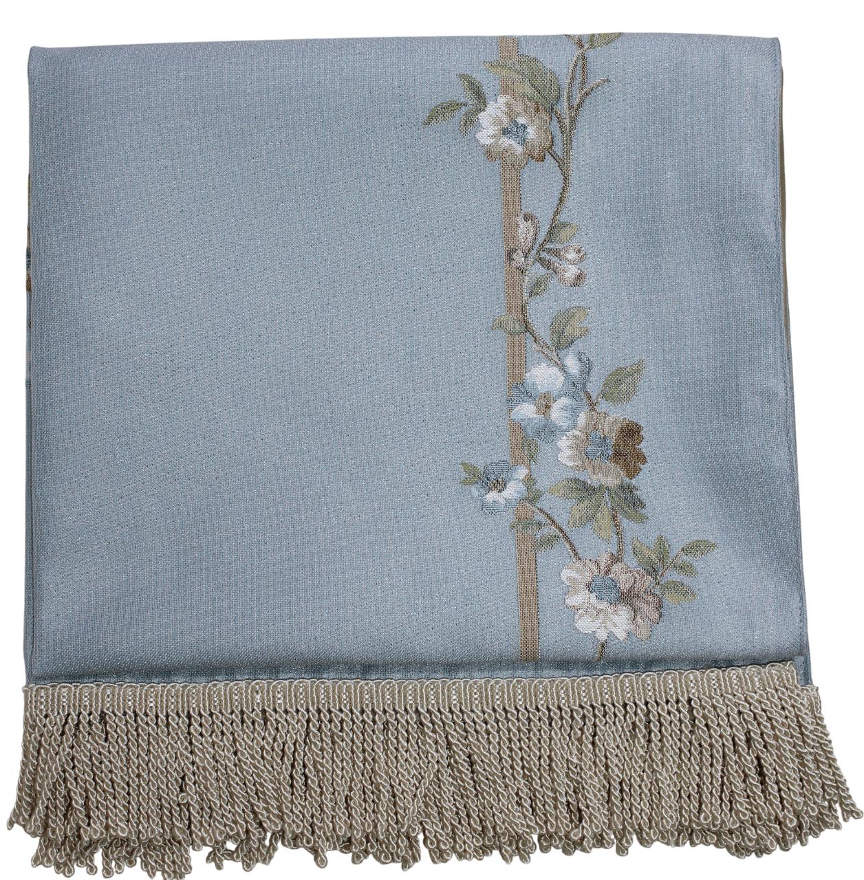 BELIEVE FRESH GOBLEN JAKARLI DOKUMA SATEN ASTARLI SAÇAKLI BUZ MAVİ SECCADE 70x120