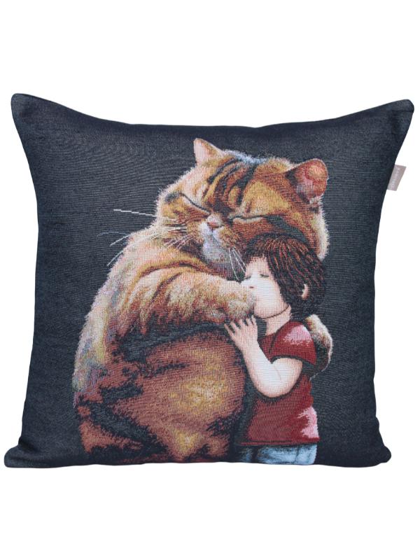 BELİEVE GARFİELD KEDİ SEVGİSİ JAKARLI DOKUMA GOBLEN DEKORATİF 45*45 KIRLENT