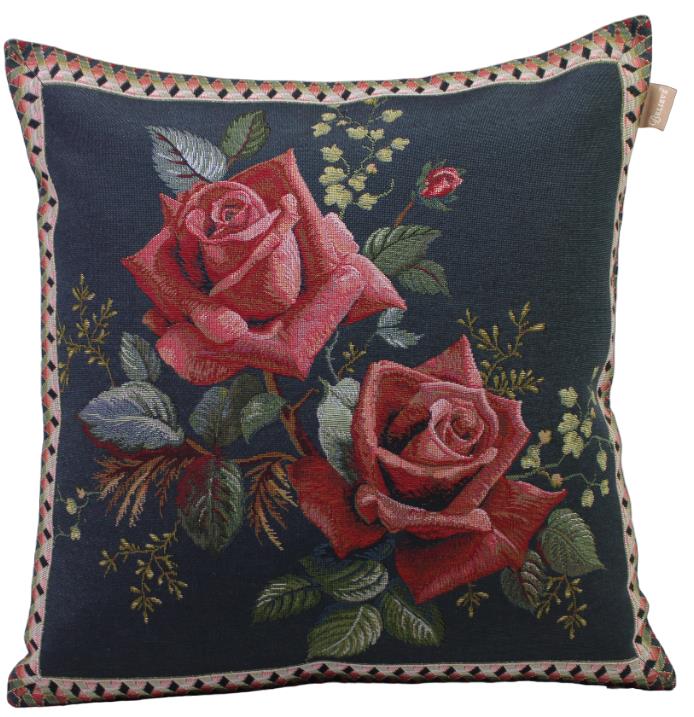 BELIEVE HAZAL SİYAH JAKARLI DOKUMA DEKORATİF KIRLENT KILIFI 40*40