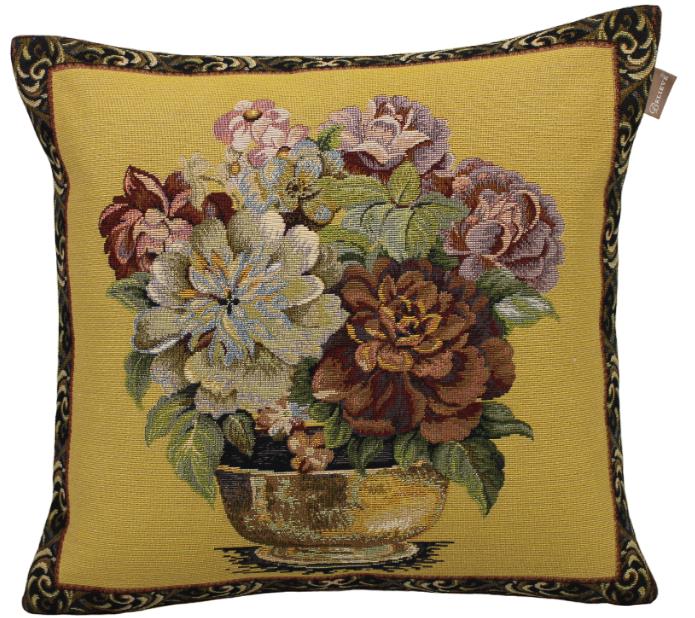 BELIEVE KASEM SARI JAKARALI DOKUMA GOBLEN DEKORATİF KIRLENT KILIFI 40*40