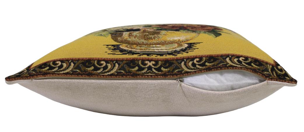 BELIEVE KASEM SARI JAKARALI DOKUMA GOBLEN DEKORATİF KIRLENT KILIFI 40*40