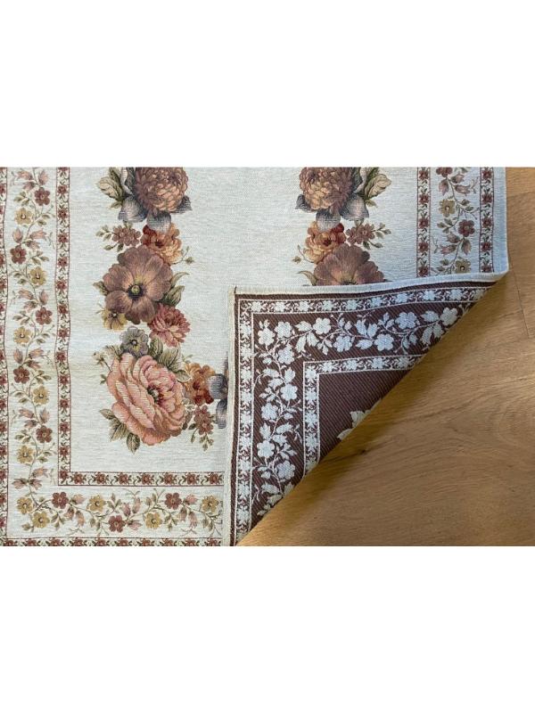 BELİEVE KINAY BUZ MAVİSİ JAKARLI DOKUMA GOBLEN DEKORATİF ASTARSIZ SAÇAKSIZ ŞÖNİLLİ SECCADE 70*115