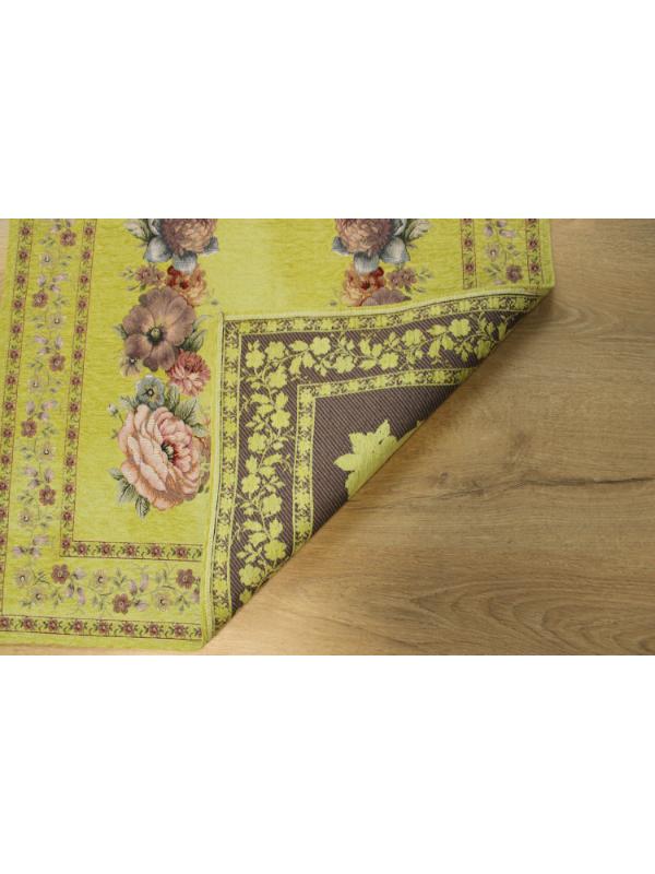 BELİEVE KINAY FISTIK YEŞİLİ JAKARLI DOKUMA GOBLEN DEKORATİF ASTARSIZ SAÇAKSIZ ŞÖNİLLİ SECCADE 70*115