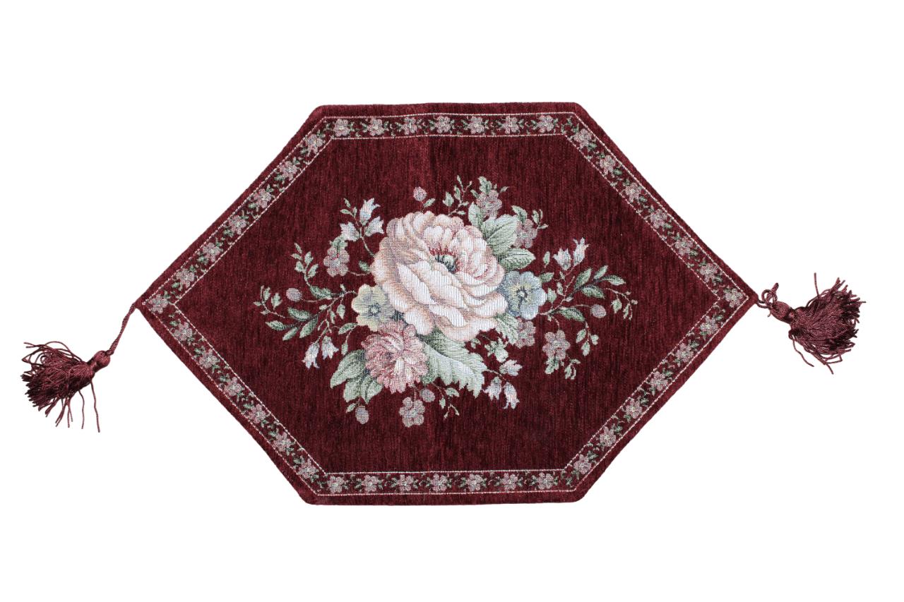 BELIEVE KINAY JAKARLI DOKUMA GOBLEN DEKORATİF RUNNER 30*55 BORDO