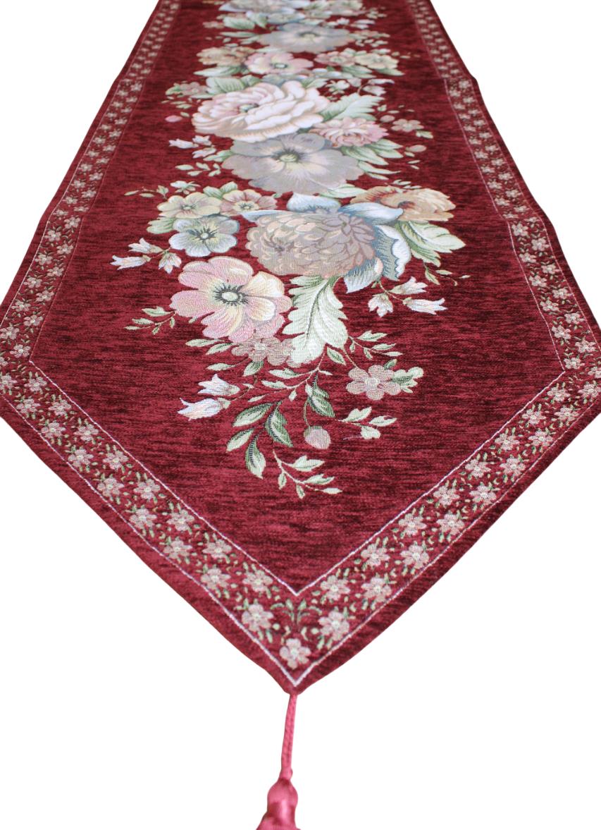 BELIEVE KINAY JAKARLI DOKUMA GOBLEN DEKORATİF RUNNER 30*150 BORDO