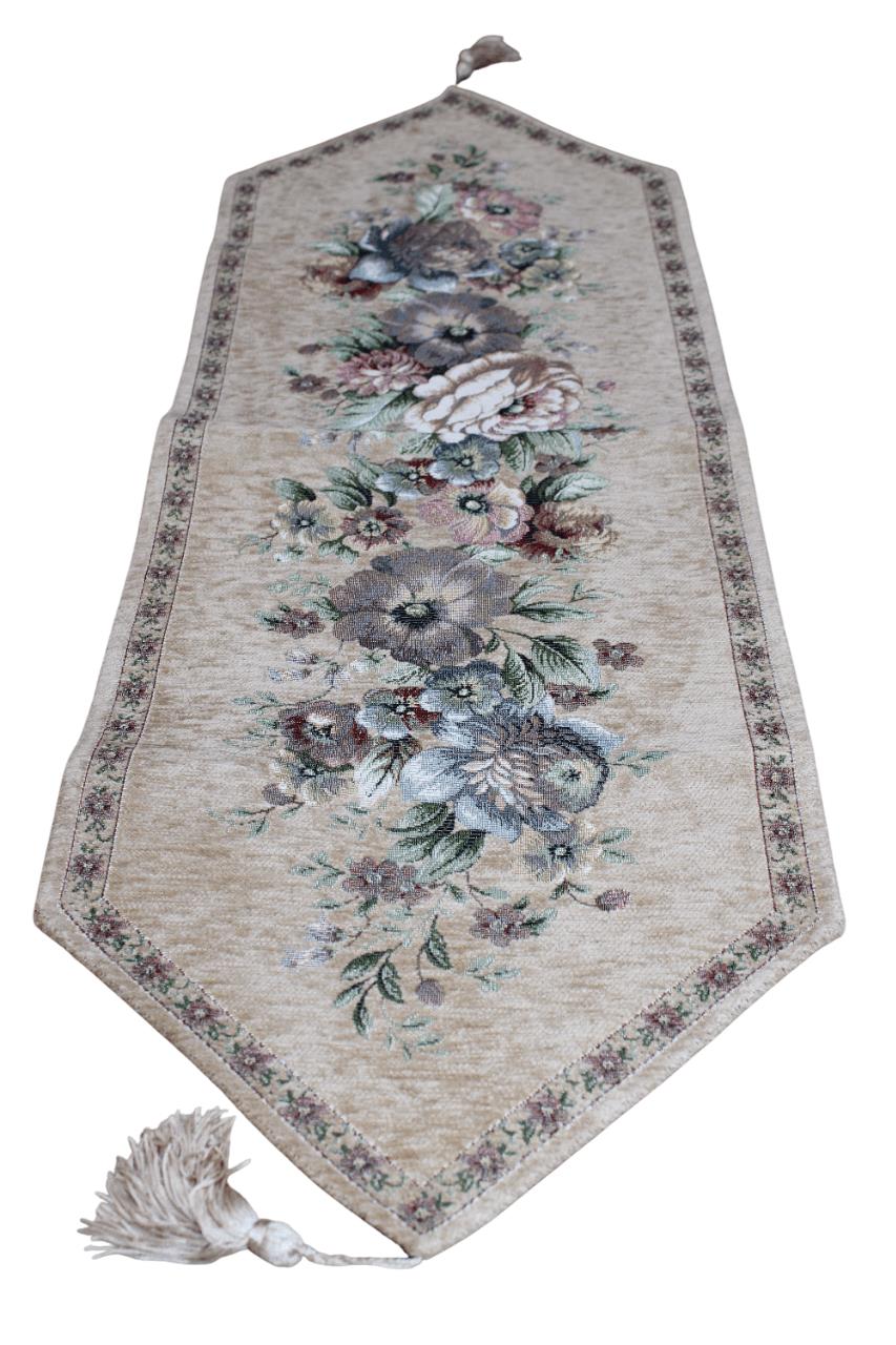 BELIEVE KINAY JAKARLI DOKUMA GOBLEN DEKORATİF RUNNER 30*150 SÜTLÜ KAHVE