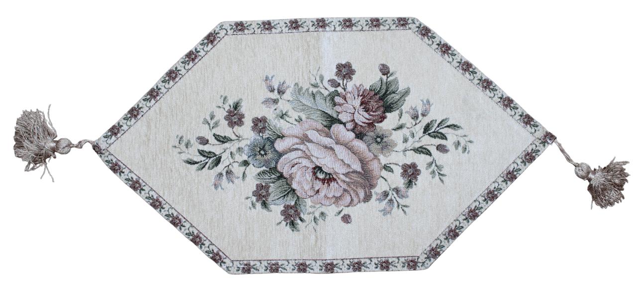 BELIEVE KINAY JAKARLI DOKUMA GOBLEN DEKORATİF RUNNER 30*55 KREM