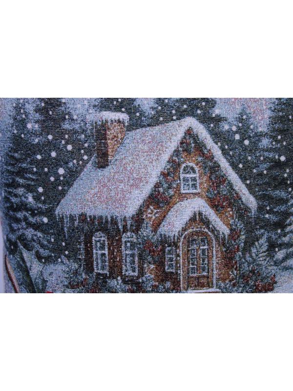 BELIEVE KURABİYE ADAM YILBAŞI EVİ JAKARLI DOKUMA GOBLEN DEKORATİF YILBAŞI 45*45 KIRLENT