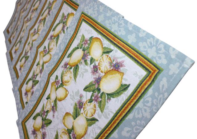 BELIEVE LEMON JAKARLI DOKUMA GOBLEN DEKORATİF 6LI AMERİKAN SERVİSİ SARI MEYVELİ 30*45