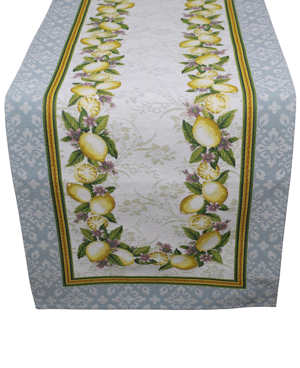 BELIEVE LEMON JAKARLI DOKUMA GOBLEN DEKORATİF RUNNER SARI MEYVELİ 45*120