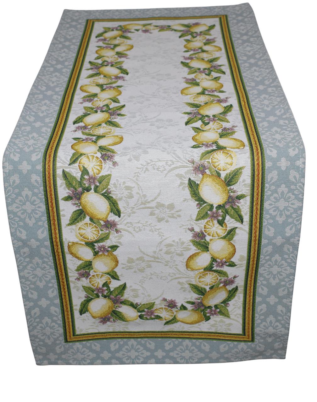 BELIEVE LEMON JAKARLI DOKUMA GOBLEN DEKORATİF RUNNER SARI MEYVELİ 45*120