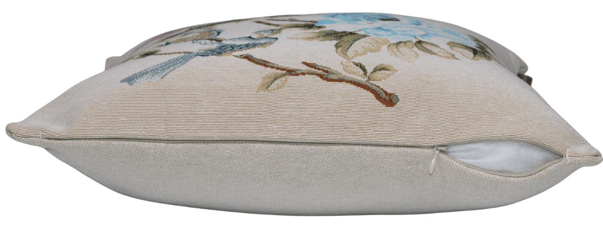 BELIEVE MEROPS JAKARLI DOKUMA GOBLEN DEKORATİF PEMBE-MAVİ ÇİÇEKLİ KIRLENT KILIFI 45*45