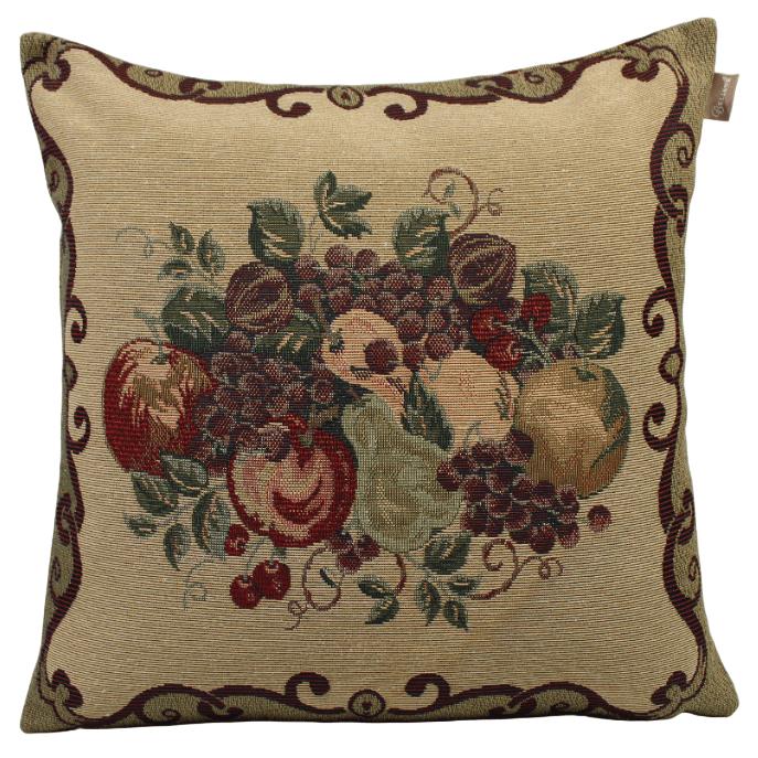 BELIEVE MEYVELİ JAKARLI DOKUMA GOBLEN DEKORATİF KIRLENT KILIFI 40*40