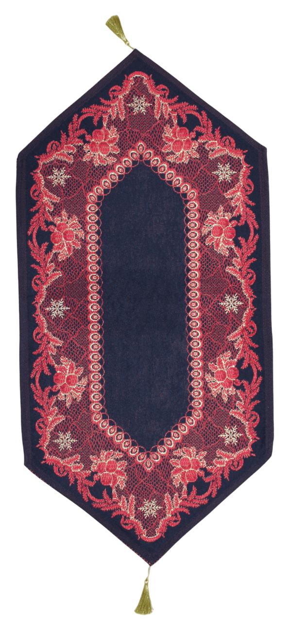 BELIEVE NOEL AĞACI SİMLİ JAKARLI DOKUMA GOBLEN DEKORATİF YILBAŞI RUNNER 40*90