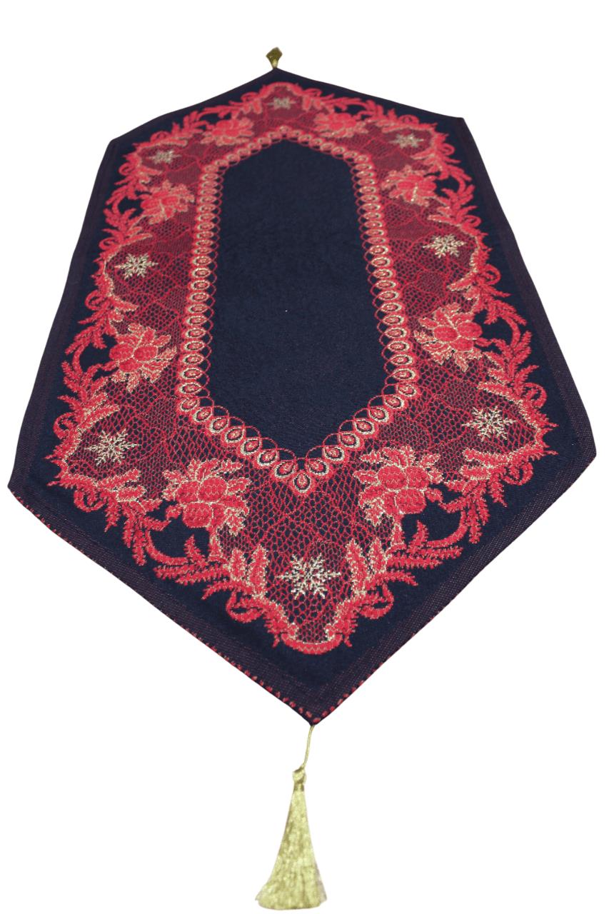 BELIEVE NOEL AĞACI SİMLİ JAKARLI DOKUMA GOBLEN DEKORATİF YILBAŞI RUNNER 40*90