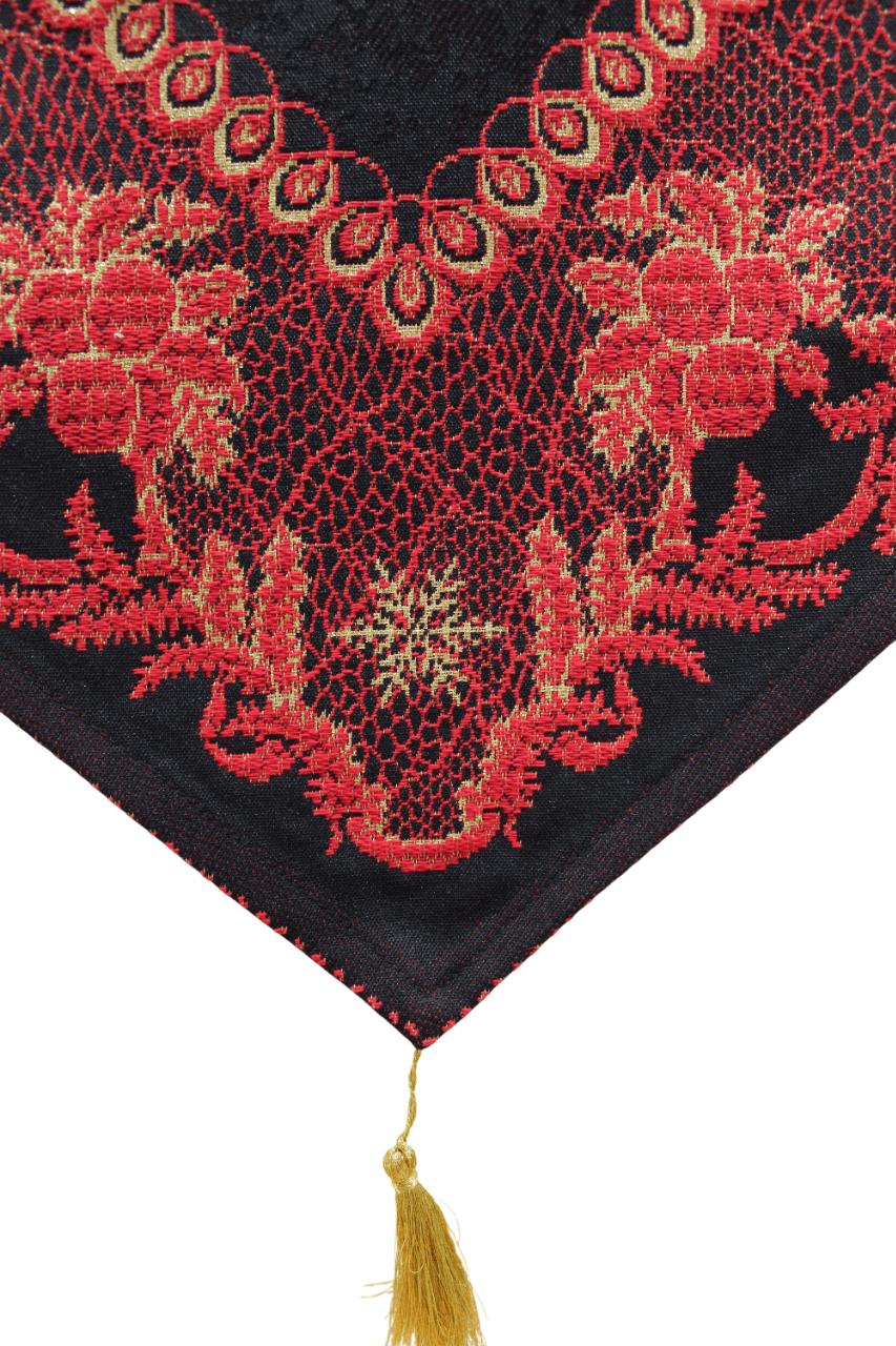 BELIEVE NOEL AĞACI JAKARLI DOKUMA GOBLEN ŞÖNİLLİ DEKORATİF YILBAŞI RUNNER 40*180