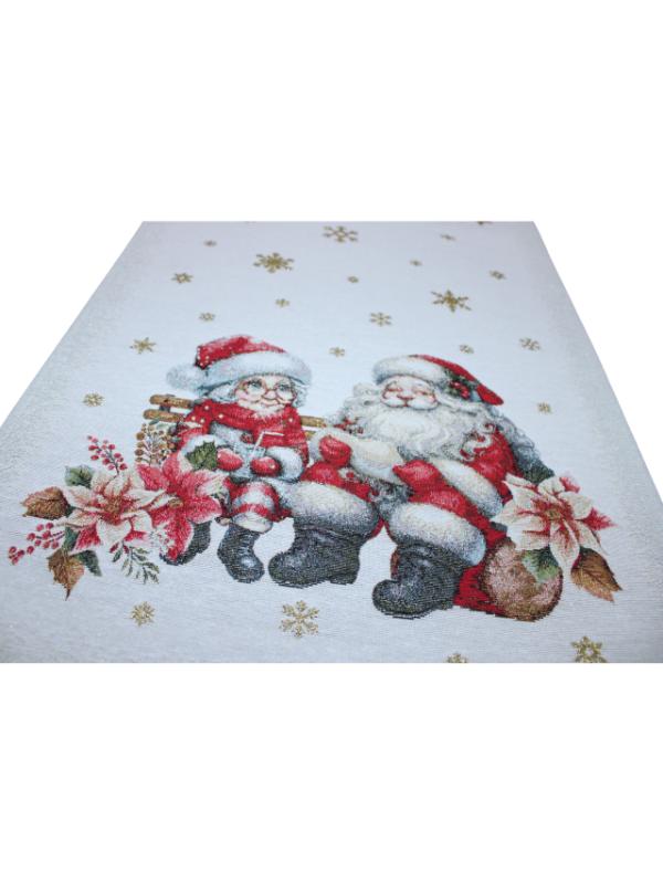 BELİEVE NOEL ANNE BABA JAKARLI DOKUMA GOBLEN DEKORATİF YILBAŞI SİMLİ 45*115 RUNNER