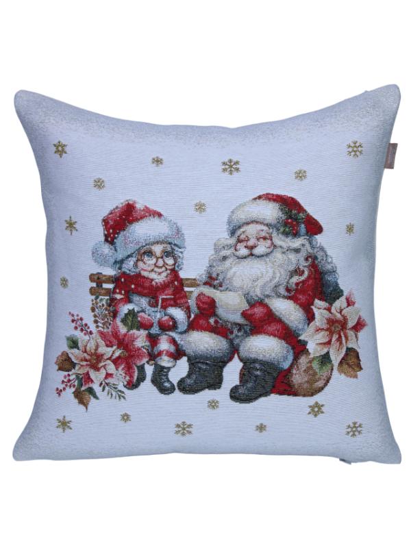 BELİEVE NOEL ANNE BABA JAKARLI DOKUMA GOBLEN DEKORATİF YILBAŞI SİMLİ 45*45 KIRLENT