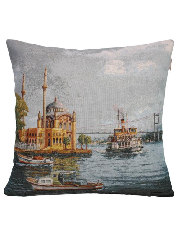BELIEVE ORTAKÖY CAMİ JAKARLI DOKUMA GOBLEN DEKORATİF KIRLENT 45*45