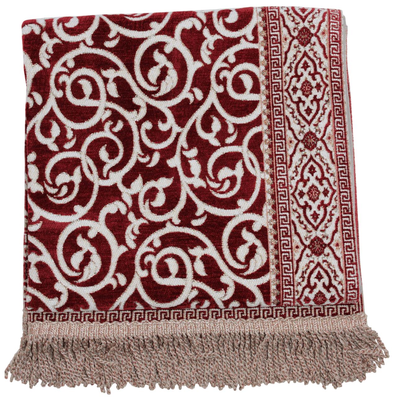 BELIEVE ÖZNUR GOBLEN JAKARLI DOKUMA ŞÖNİL SİMLİ ASTARLI SAÇAKLI BORDO SECCADE 70x120