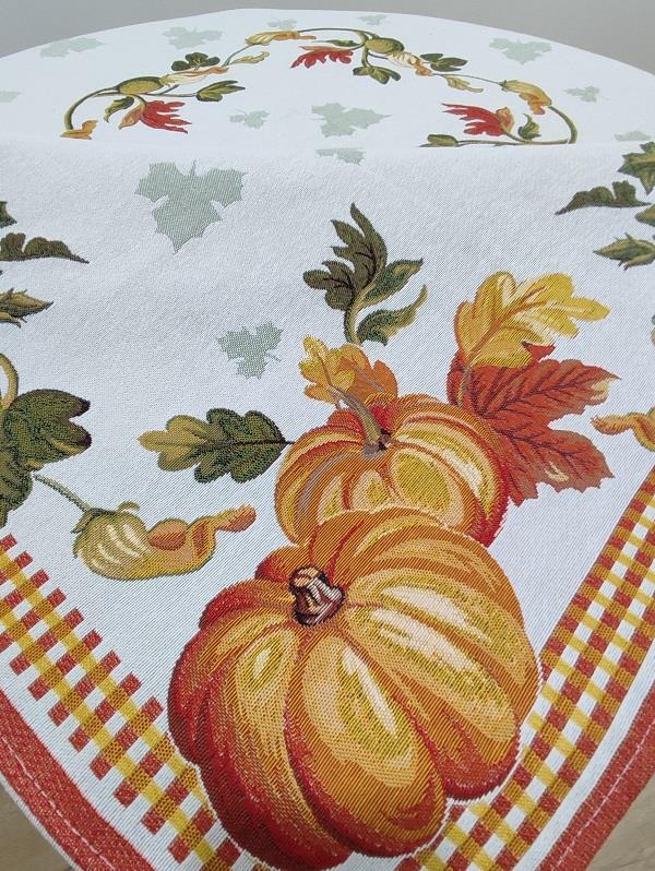 BELIEVE PUMPKIN JAKARLI DOKUMA GOBLEN DEKORATİF MASA ÖRTÜSÜ 140 x 140
