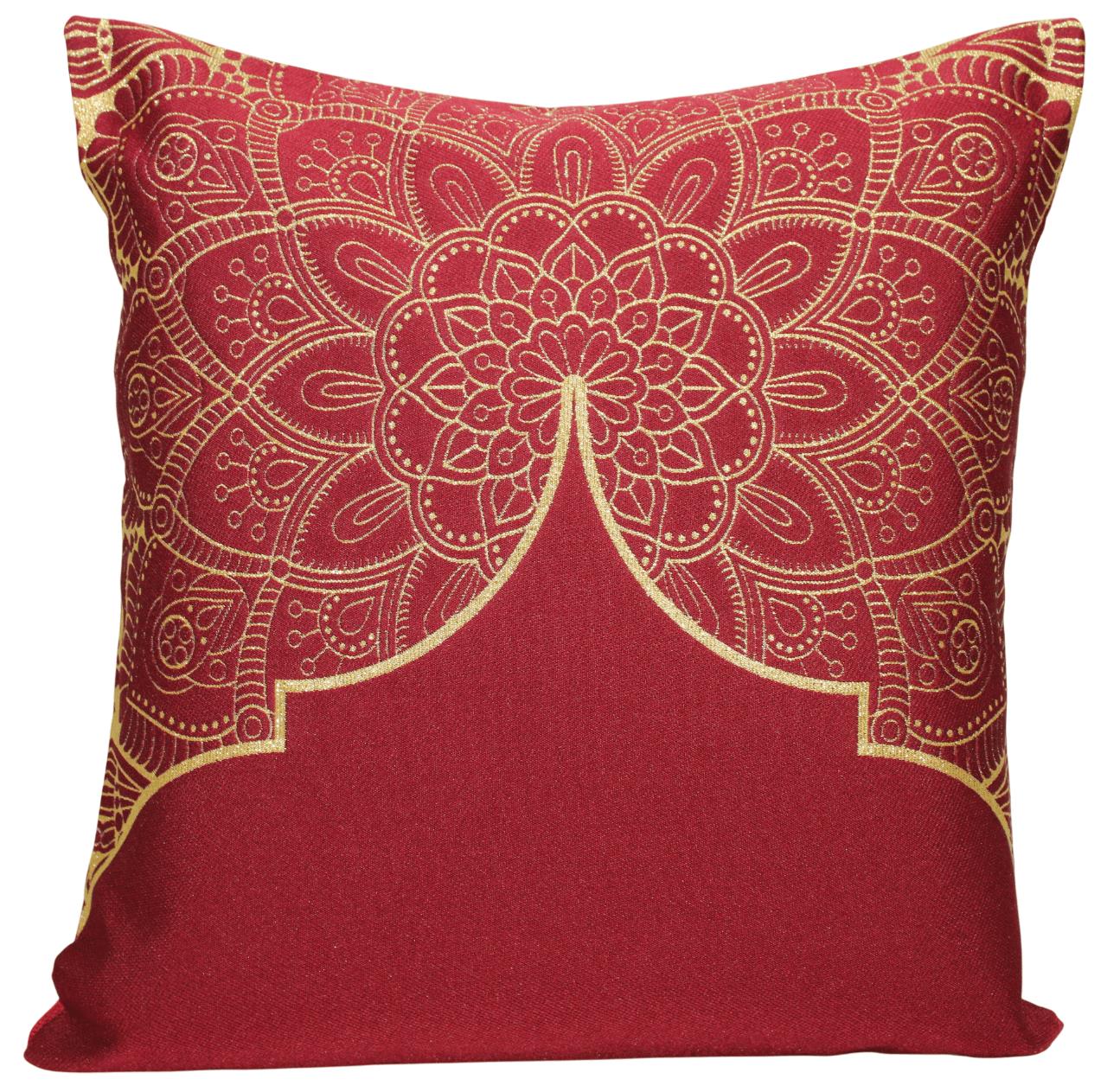 BELIEVE RAMAZAN JAKARLI DOKUMA GOBLEN DEKORATİF KIRMIZI SİMLİ KIRLENT KILIFI 45*45