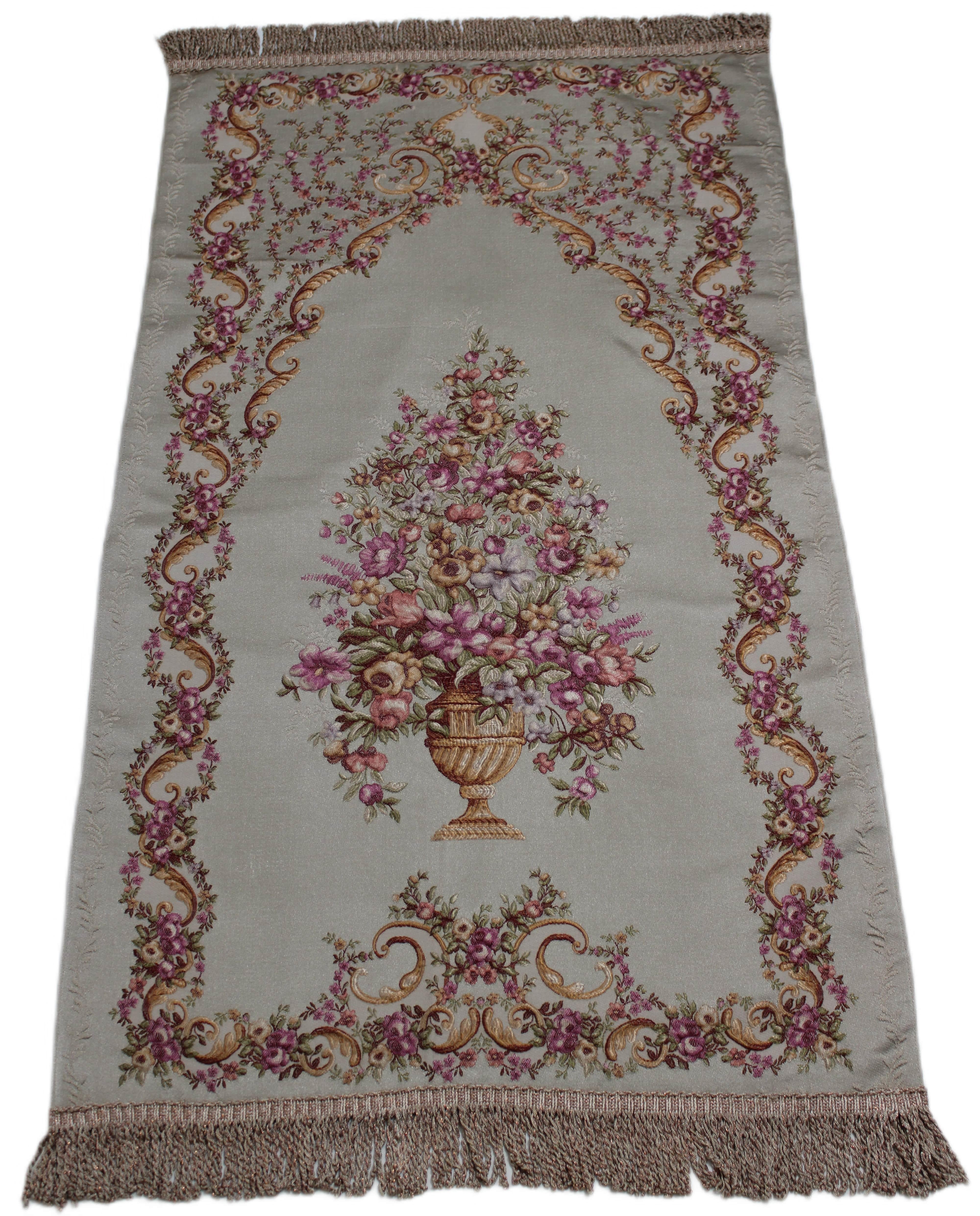 BELIEVE REYVA JAKARALI DOKUMA GOBLEN DEKORATİF SATEN SECCADE S.KAHVE 70x120