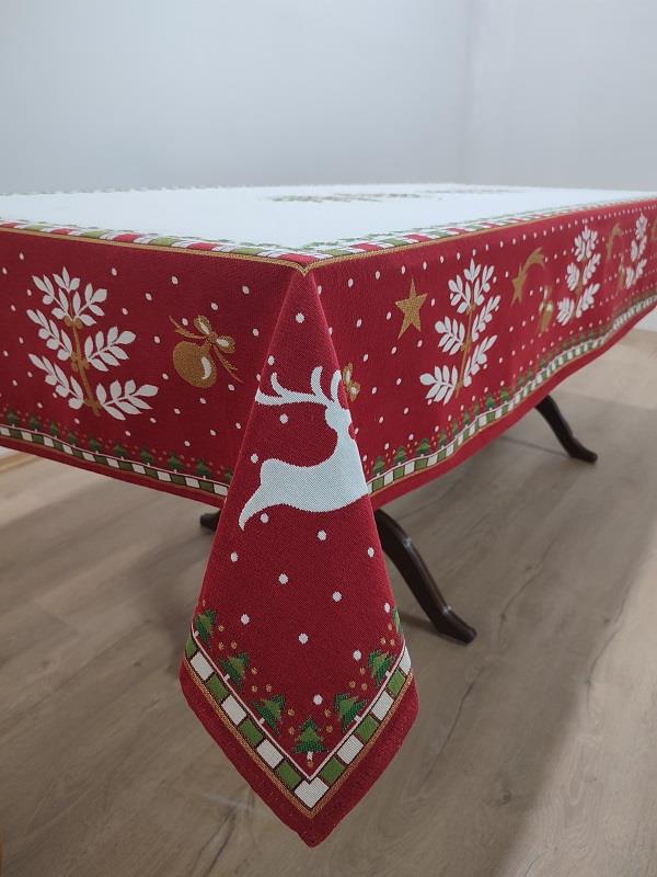 BELIEVE SELEN JAKARLI DOKUMA GOBLEN DEKORATİF MASA ÖRTÜSÜ 140 x 260