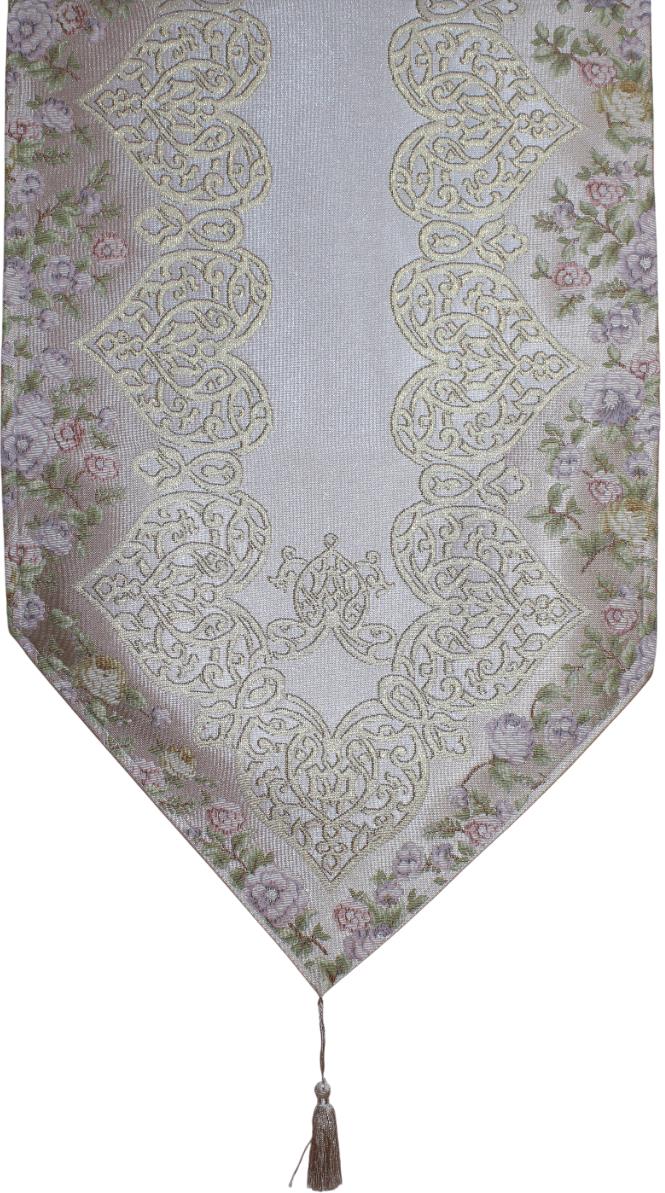 BELİEVE SUEDA JAKARLI DOKUMA SİMLİ PARLAK DEKORATİF RUNNER 65*170 BEJ-BEJ