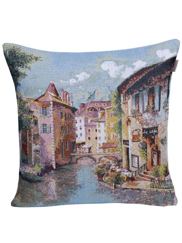 BELİEVE VENEDİK TARİHİ SOKAKLAR JAKARLI DOKUMA GOBLEN DEKORATİF 45*45KIRLENT