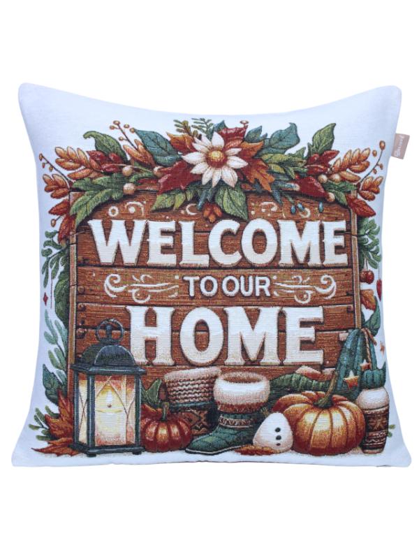BELIEVE WELCOME HOME JAKARLI DOKUMA GOBLEN DEKORATİF SONBAHAR KIRLENT 45*45