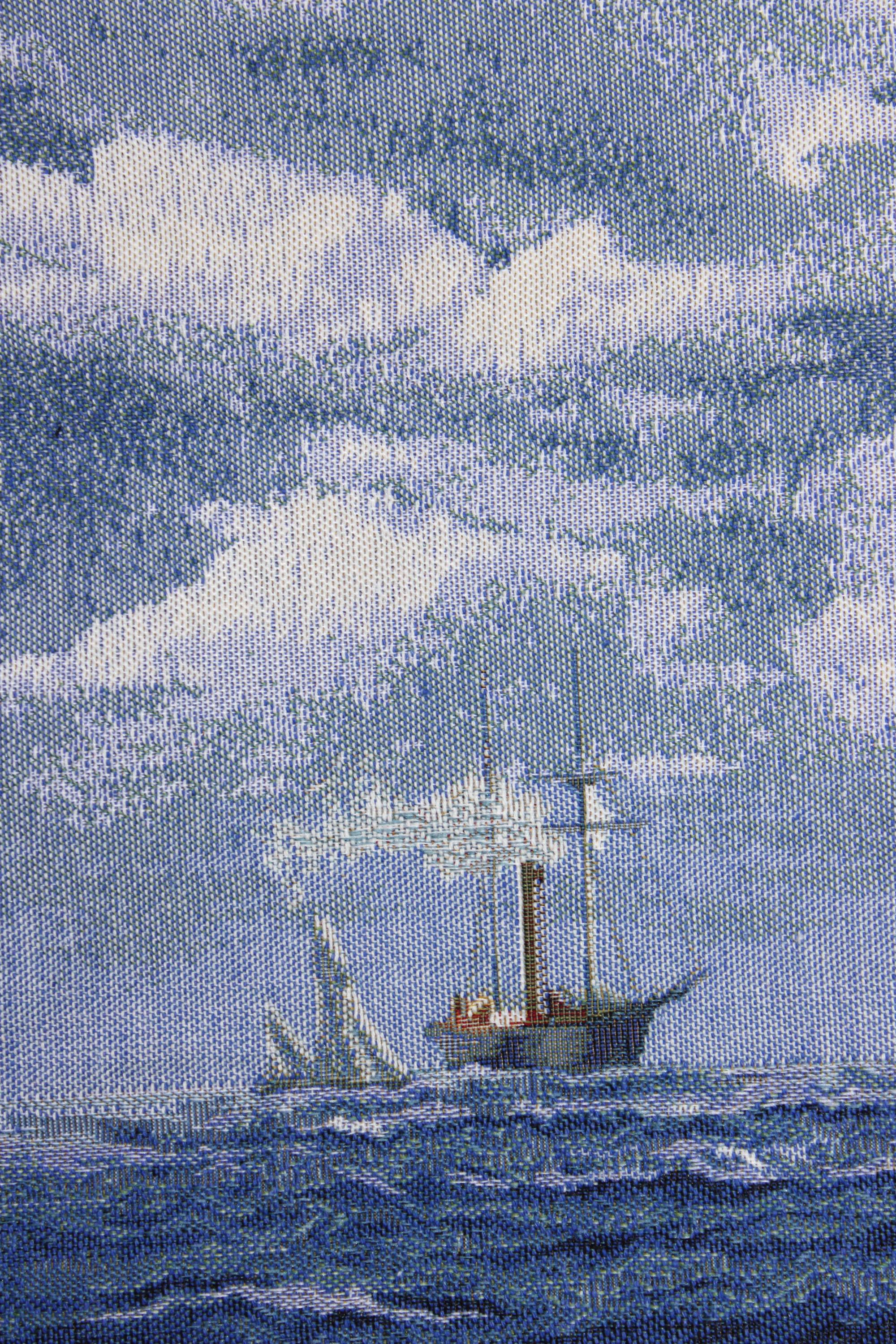 BELIEVE YELKENLİ JAKARLI DOKUMA GOBLEN DEKORATİF ÇERÇEVESİZ PANO TABLO 70*140