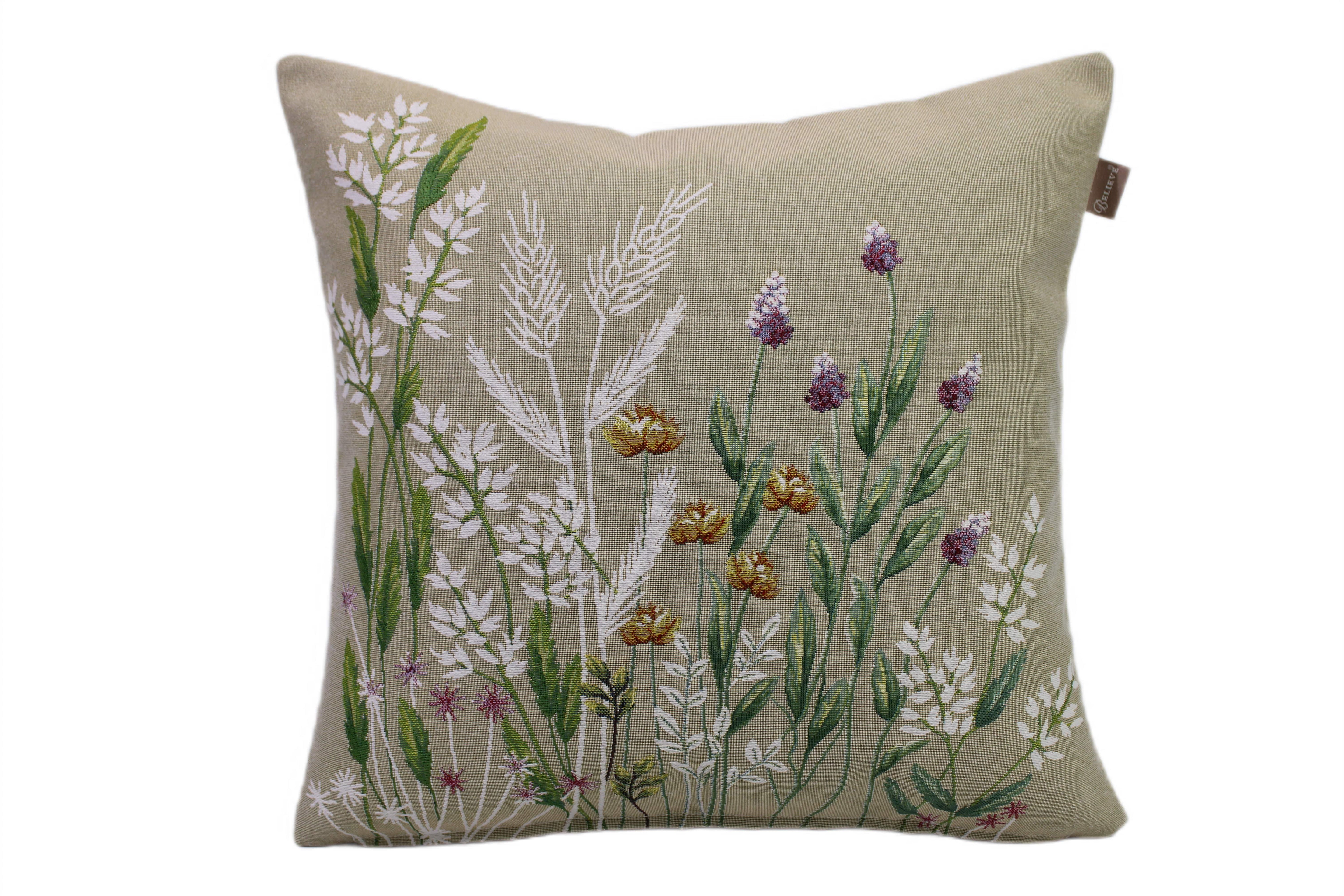 BELIEVE DAWN JAKARLI DOKUMA GOBLEN DEKORATİF KIRLENT KILIFI 45*45 BEJ ZEMİN