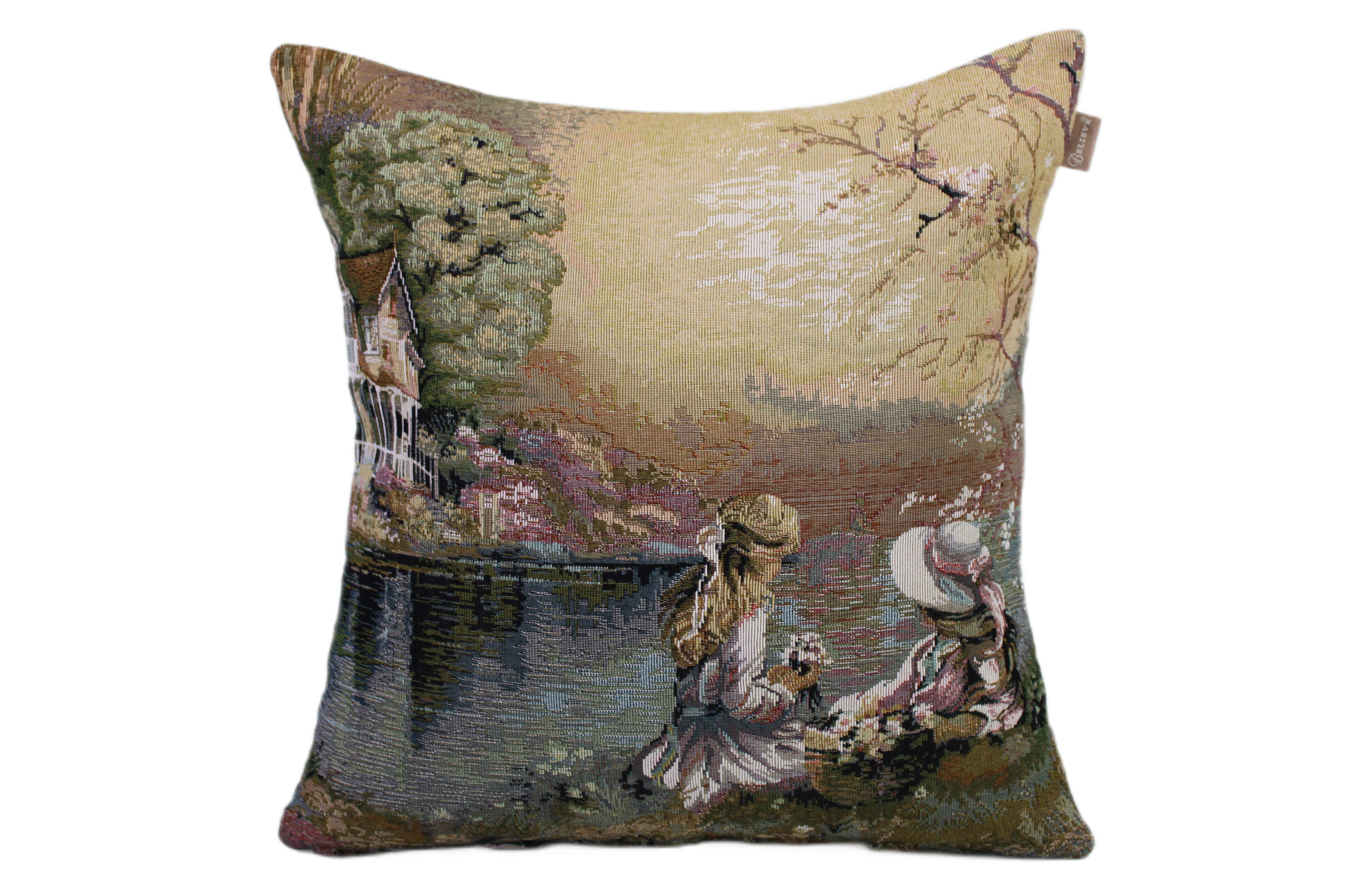 BELIEVE GÖLEVİ JAKARLI DOKUMA GOBLEN DEKORATİF KIRLENT KILIFI 40*40 İNSANLI