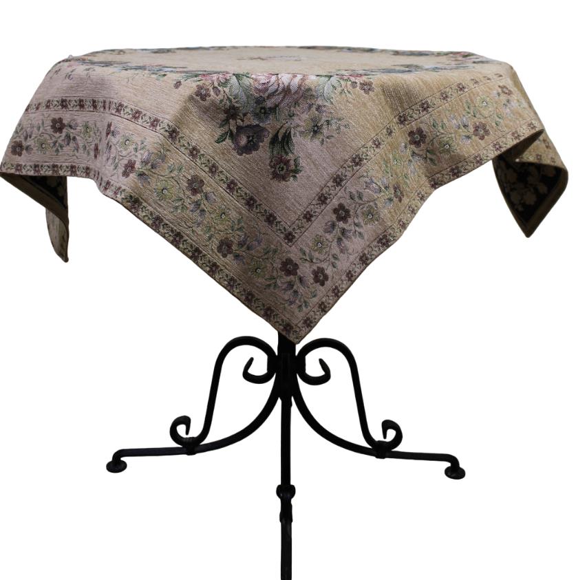 BELIEVE KINAY MASA ÖRTÜSÜ JAKARLI DOKUMA GOBLEN DEKORATİF 100*100 S.KAHVE ŞÖNİL