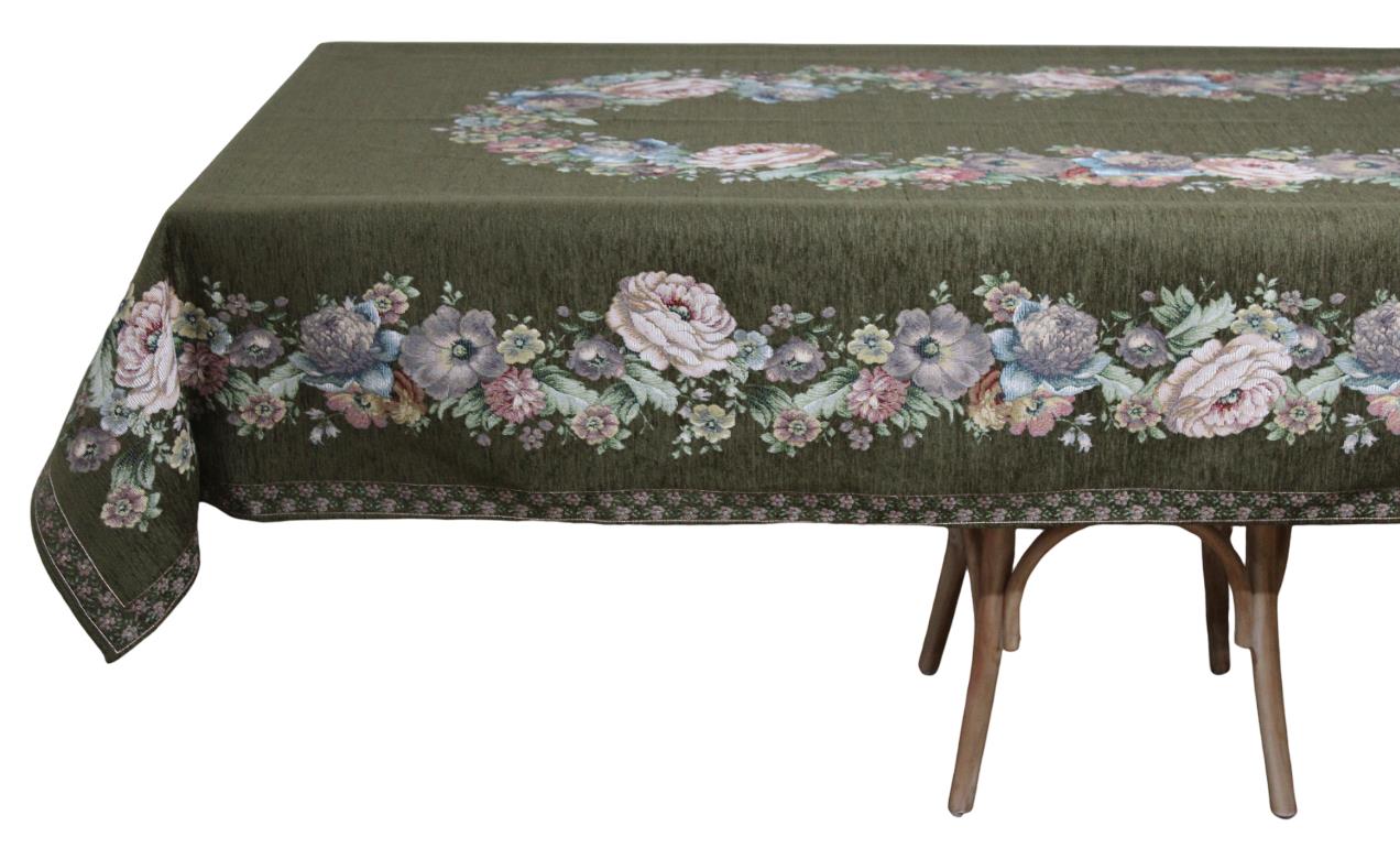 BELIEVE KINAY MASA ÖRTÜSÜ JAKARLI DOKUMA GOBLEN DEKORATİF 160*260 ZEYTUNİ ŞÖNİL