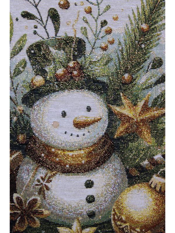 BELİEVE AĞAÇLI KARDAN ADAM JAKARLI DOKUMA GOBLEN  DEKORATİF YILBAŞI SİMLİ  45*45 KIRLENT