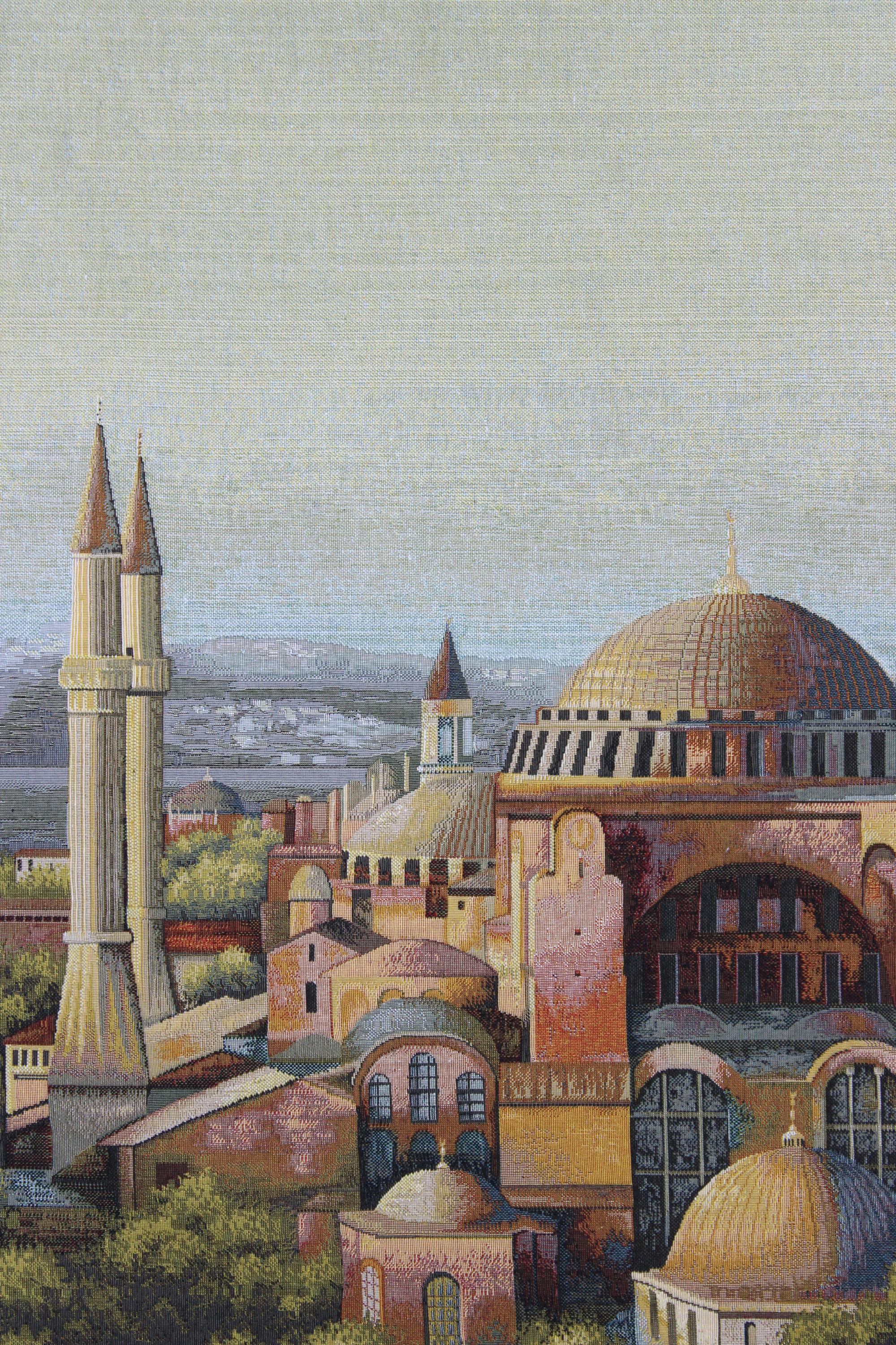 BELIEVE AYASOFYA JAKARLI DOKUMA GOBLEN DEKORATİF   ÇERÇEVESİZ PANO TABLO 70*140